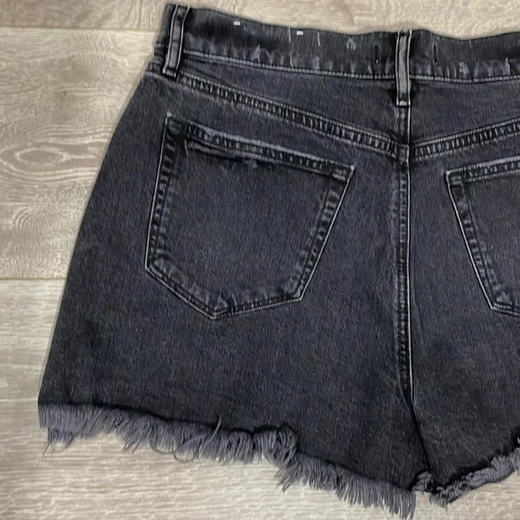LOFT made and loved High Rise Frayed Cut Off Black Wash Denim Jean Shorts 30/10 - Picture 14 of 15